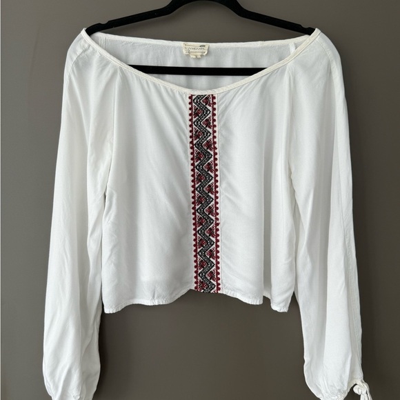 Super Soft Off Shoulder Embroidered White Boho Top - Picture 6 of 11